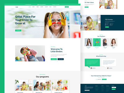 Help Kids Landing Page 2020 baby best website branding clean design clean website collage dribbble best shot education graphic design green kids website minimal school school website uiux web web design website