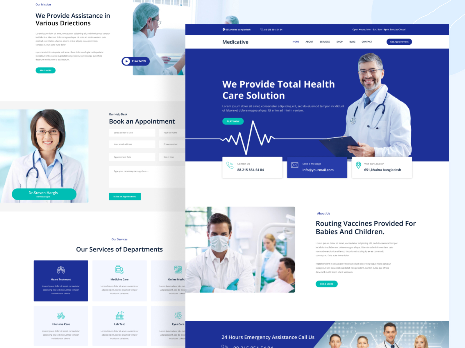 Health and Medical Services Website Landing Page by webflix on Dribbble