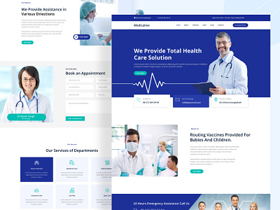 Health and Medical Services Website Landing Page 2021 best website clean clean ui clean website design dribbble best shot health landing page landing pages medical minimal ui uiux ux web web uiux webdesign website