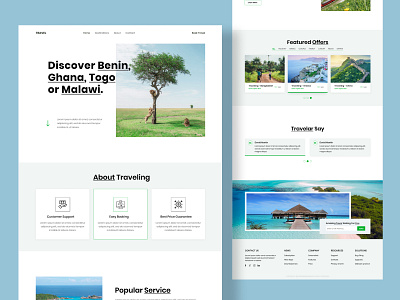 Tour & Travel Website Design. best website clean design clean web design clean website graphic design green landing page minimal minimal website tour travel travel website traveling web ui uiux ux web web designer website
