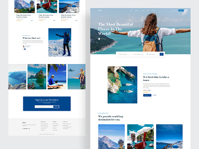 Travel website and landing page design clean design clean website graphic design landing page landing page concept landing page design minimal tour tour web travel travel web travel website ui uiux ux web website website designer