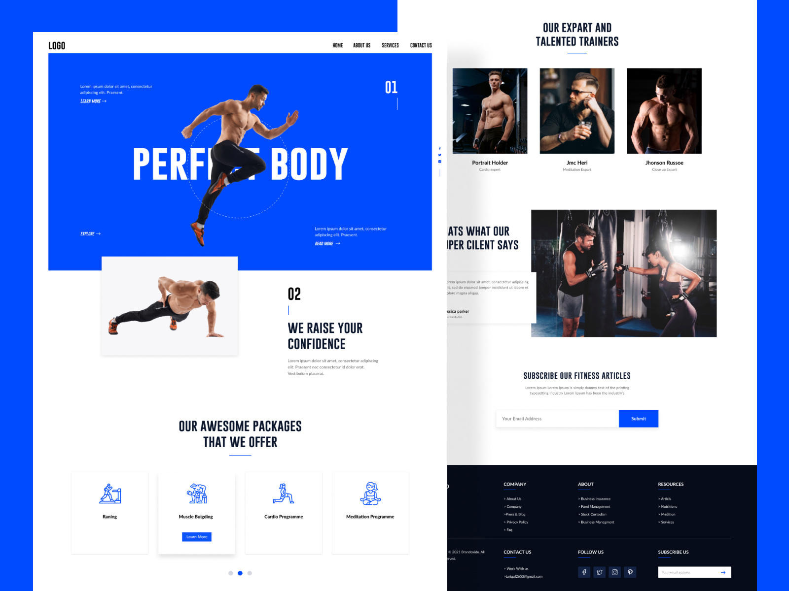 Fitness Landing Page