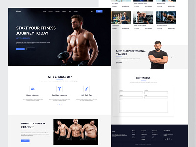 Fitness and Workout Trainers Website clean clean design clean website fitness graphic design gym landing landing page minimal popular ui uidesign uiux ux web web design webflix website workout yoga