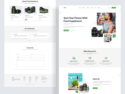 Fitness Food Supplement Website clean drink fitness fitness app food food shop gym landing page landingpae minimal popular supplement ui ux web web design webflix website website design website ui