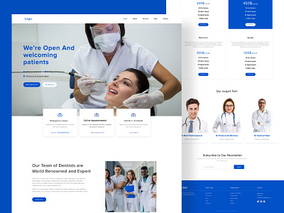 Dental Website Template clean design clean website dental dental websites doctor dribbble health health care home page landing medical medical website minimal ui uiux ux web web design webflix website