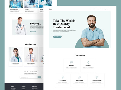 Medical Website Template & Landing Page Design branding clean design clean website doctor dribbble health landing page medical medicine minimal popular ui uiux ux web web design webflix website website ui