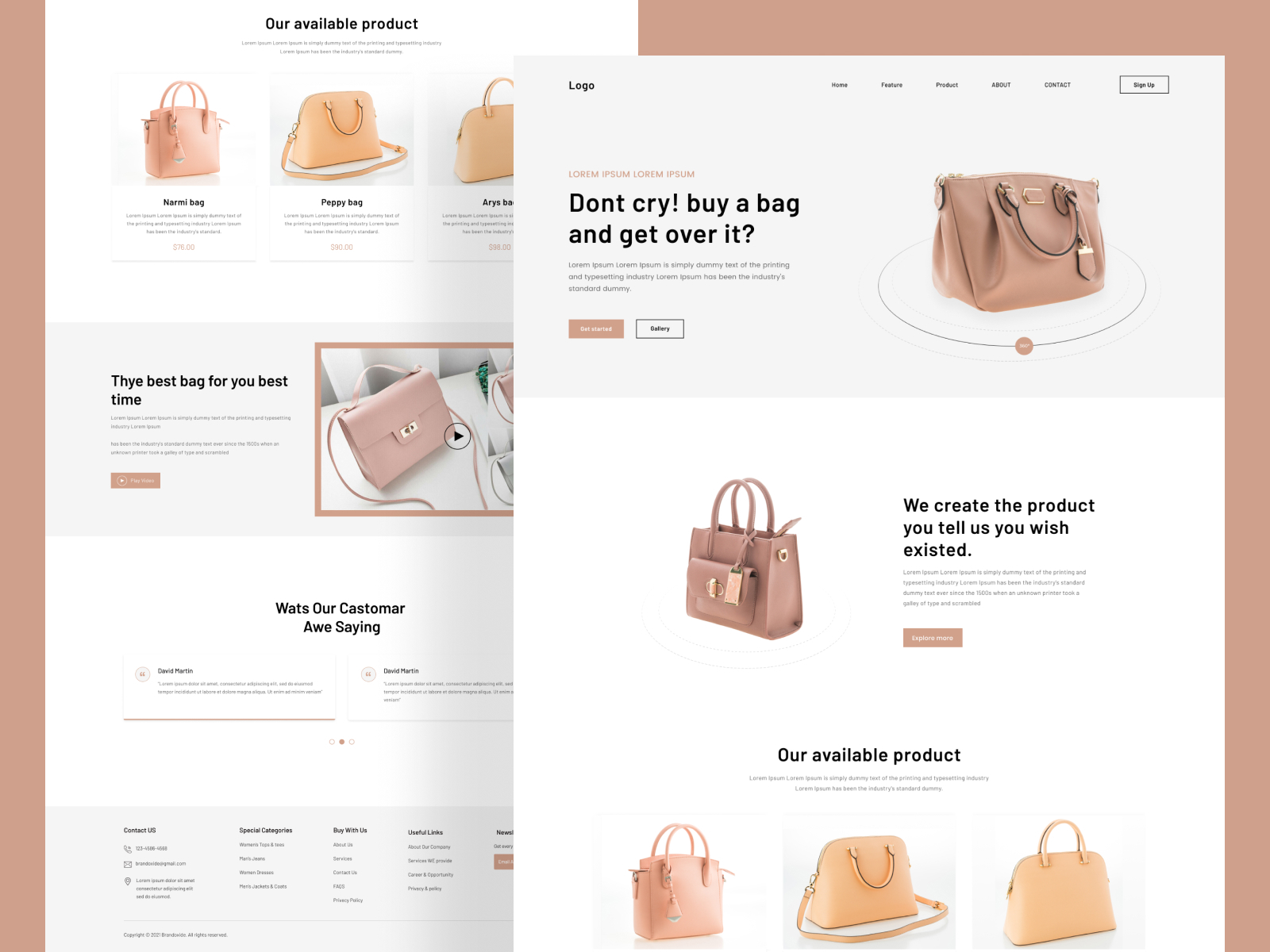 Bag Store Website Design by webflix on Dribbble