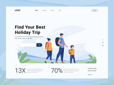 Travel & Trip Landing Page 2021 agency best website clean website header illustraion landing minimal popular travel trip typography ui uiux ux web web design webflix website