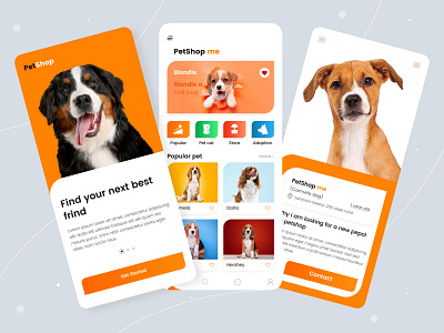 Pet Shop App Concept 2021 animal app app design branding cat clean dog ecommerce kit minimal mobile orange pet popular shop uiux ux webflix website