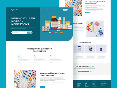 💊 Medicine Website Landing Page - Pharmacy 2021 app branding clean graphic design health home landing page medical medicine minimal web pharmacy popular ui uiux ux web design webflix website website ui