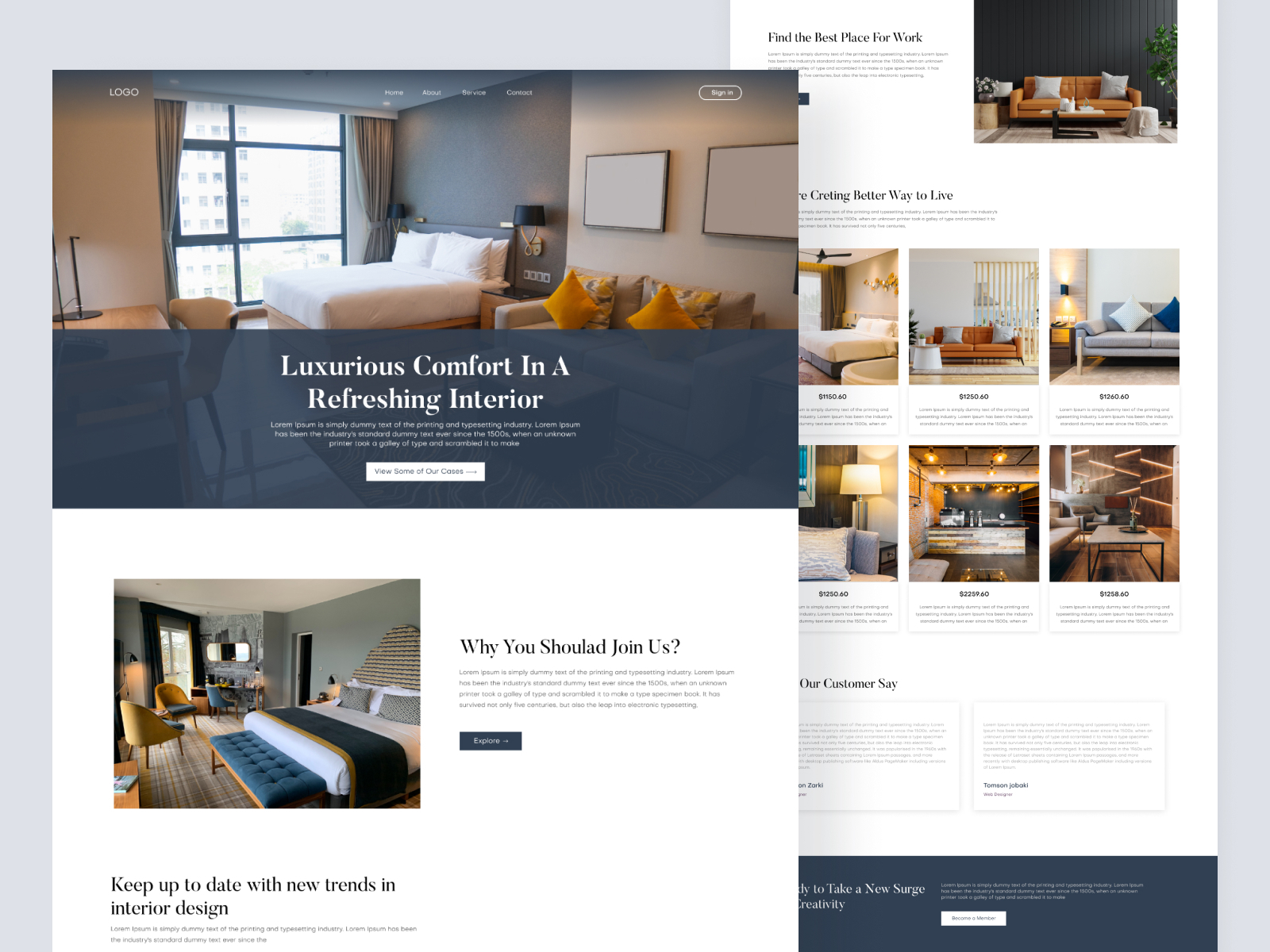 Design Interior - Website concept by webflix on Dribbble