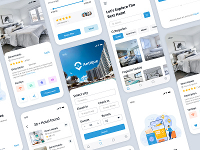 Antique - Hotel Booking App by webflix on Dribbble