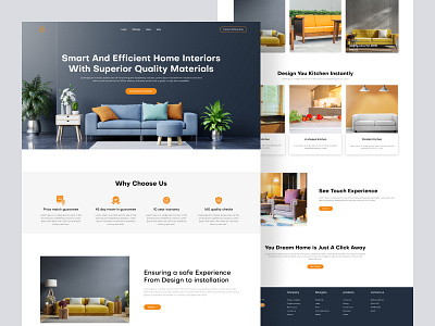 DreamHome - Interior Design Landing Page agency branding concept furniture graphic design interior interior landing page landing page modern room smart home ui ui ux ux ux designer webdesign webflix website