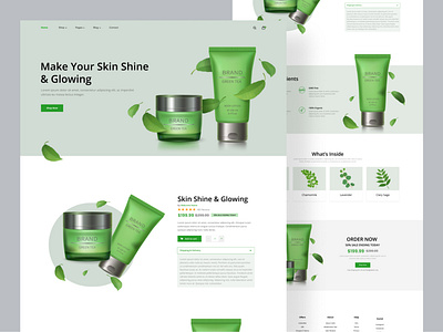 Cosmetic Product Landing Page Concept beauty clean website cosmetics curology design ecommerce fashion landing page mekup minimal one page product shop shopping skincare ui uiux ux web website