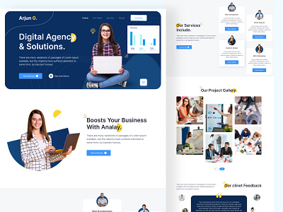 Digital Agency Landing Page b2b b2c clean website creative agency landing page digital agency website landing page marketing agency landing page minimal ui uiux ux web web design website