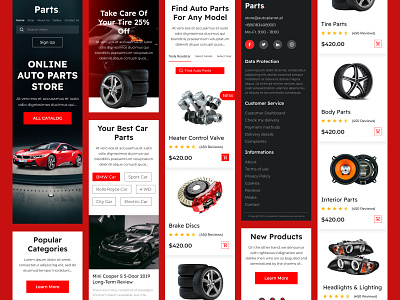 Car Parts Website Mobile Version