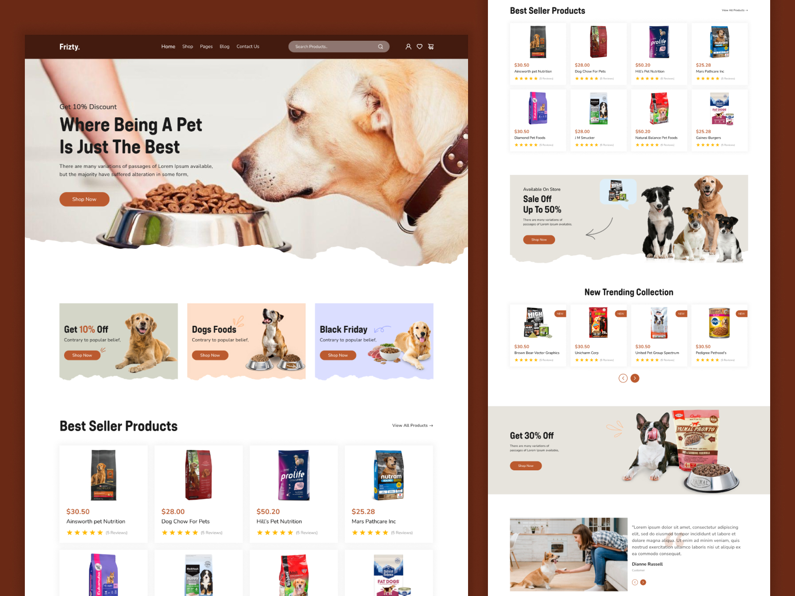 Dog shop store websites