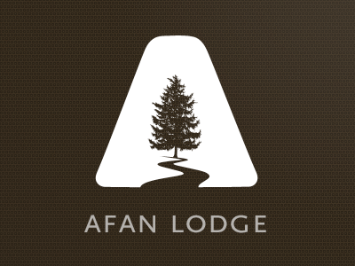 Afan Lodge a branding identity lodge logo mark tree wales