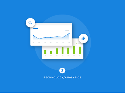 Search and Social – Technology / Analytics analytics b2b content illustration maark search social technology