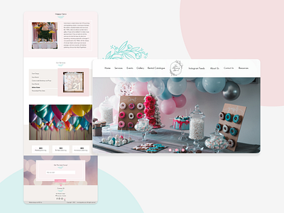 Party Planning Website (UI Design) homepage party pink ui webdesign website