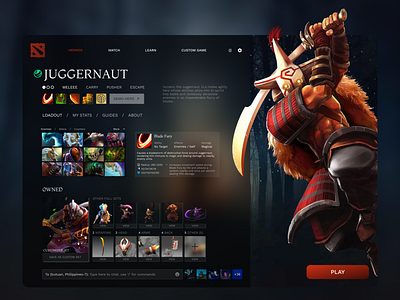 Dota 2 Hero View Concept app concept dota gaming redesign uiux webdesign