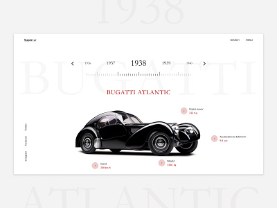 SuperCar design minimal typography ui web website