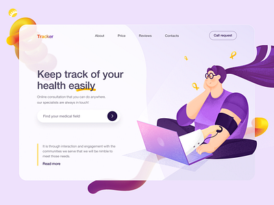 Telehealth Tracker Design app app design application branding design desktop health healthcare medical solution telehealth track tracker ui uiux web design welcome page