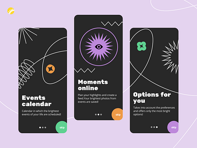 Events calendar app design app app design application bright calendar celebrate concept design design concept events everyday management moments onboarding schedule tool track ui user friendly ux