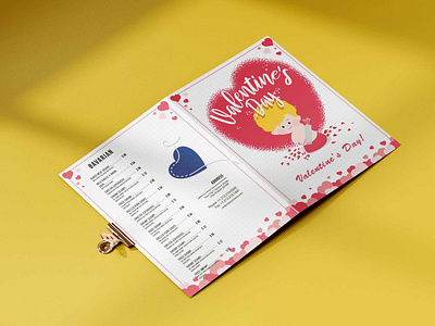 Cute Valentine Party Menu Design Template