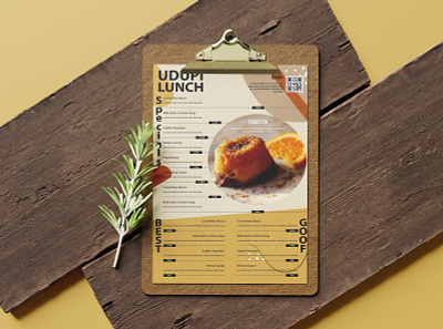 Udupi Restaurant Poster Tabloid Menu Design design design template designs illustration latest 2020 menu menu design menu design template psd psd mockup web