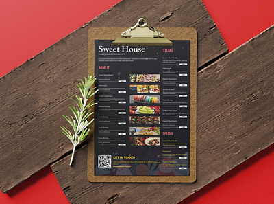 Sweet House Restaurant Poster Tabloid Menu Design design design template designs illustration latest 2020 menu menu design menu design template psd psd mockup web