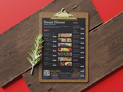 Sweet House Restaurant Poster Tabloid Menu Design
