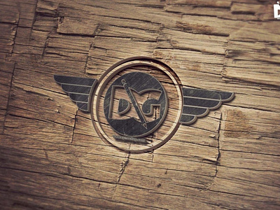 Wood Surface 3D Logo Mock-up