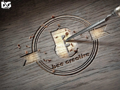 Realistic Wood Cutted Logo Mockups