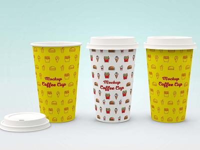 Movie Coffee Cup Mockup branding cocoa coffee cup design mockup movie mug new printed yellow