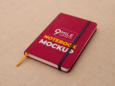 Free Red Notebook Mockup