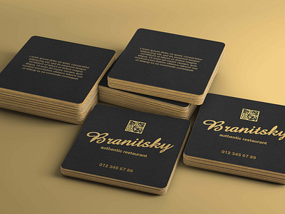 Free Golden Business Card Mockup