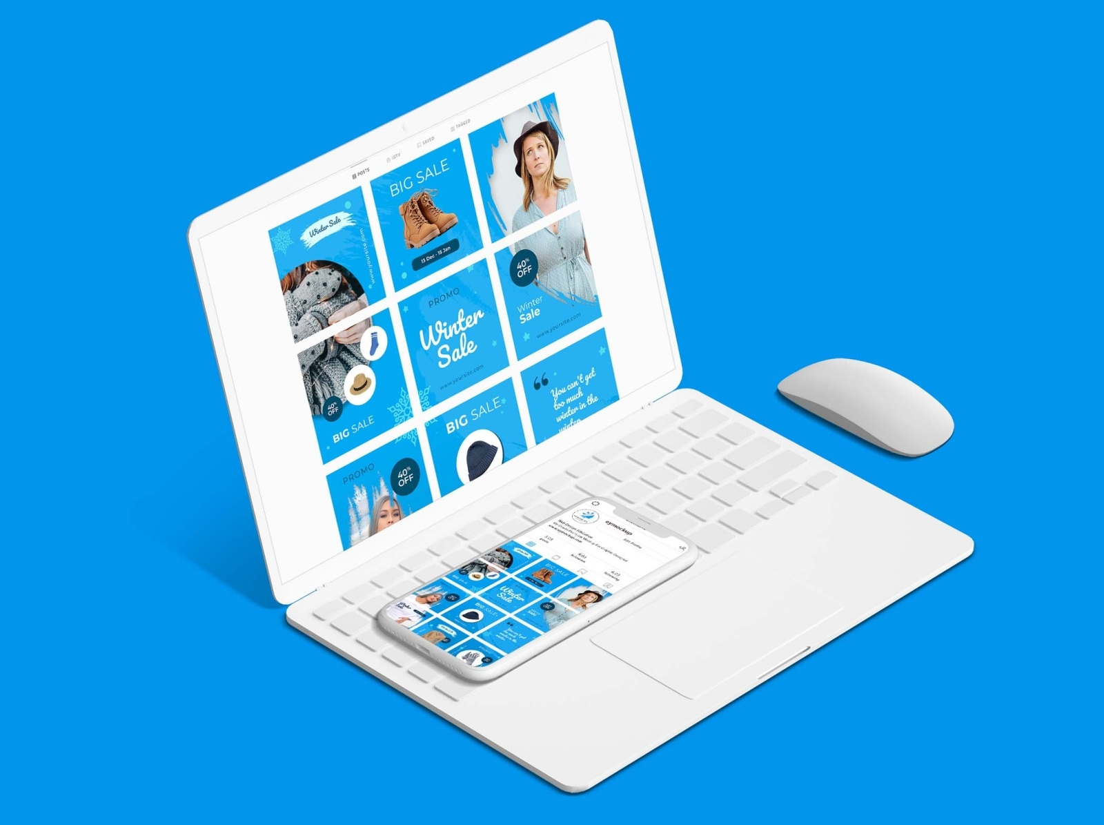 Free Mac With Iphone Mockup by Bhavya on Dribbble