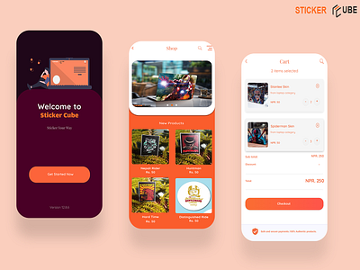 Sticker Cube App Design app design ui ux