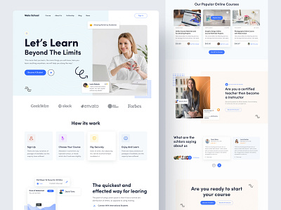 E-Learning Landing Page and UI Exploration || 2021.