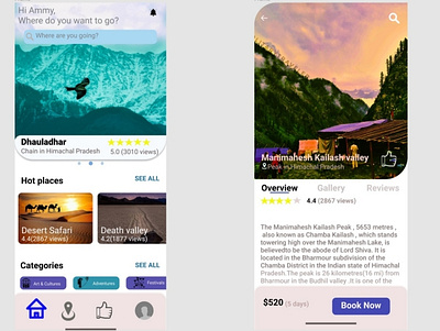 Travel app uidesign