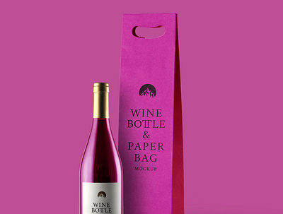 Wine Packaging Wine Bottle Label Mockup mockup wine