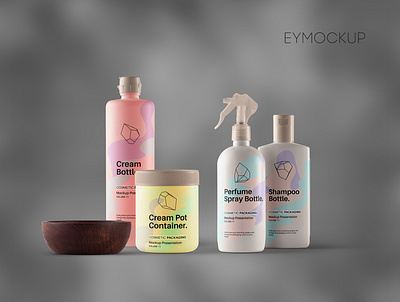 Cosmetic Bottles Packaging Mockup cosmetic mockup