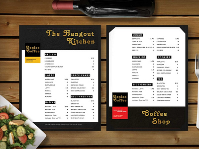 Premium Café Shop Both Side Menu Template brand branding brands business cafe design designs graphic design menu premium shop template templates web