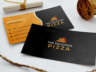 Free Pizza Card Mockup branding business card design free illustration logo mockup pizza typography ui ux vector