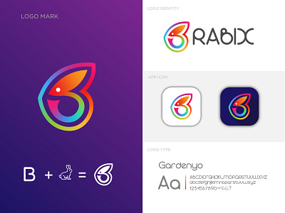 Rabix logo design and app icon 3d animation brand identity branding design flat graphic design illustration illustrator logo ui ux vector