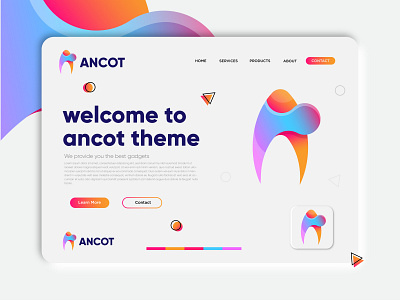 ANCOT logo design and UI concept brand identity branding flat logo logo design logo designer logo idea logo mark minimal modern logo ui ux