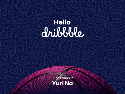 Hello Dribble | Thank You Card basket basketball debut debut shot first shot hello hello dribbble pattern thank you thank you card vector