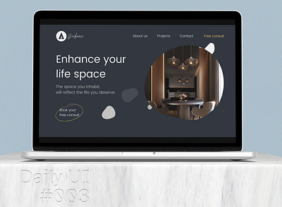 Daily UI - #003: Landing Page 3 apple branding dailyui dailyui 003 dailyuichallenge design flat graphic design interior interiordesign landing page landingpage laptop minimal ui webdesign webpage website website design