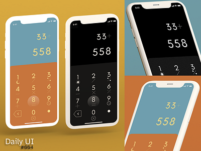 Daily UI - #004: Calculator 004 app calculator daily 100 challenge daily ui 004 dailyui dailyuichallenge day design flat graphic design iphone iphone x mathematics minimal night ui